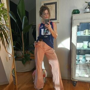 NWT Veronica Beard Denim Taylor Wide leg in Coral